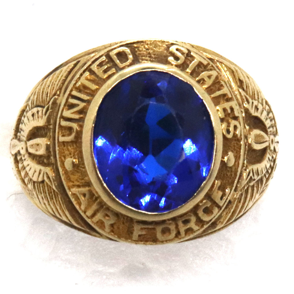 Ladies Usaf Rings Vintage American 10 Karat Yellow Gold United States Air Force Class Ring