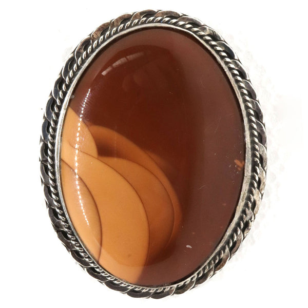 Native American Navajo Desert Stone Sterling Silver Brooch/Necklace Pendant