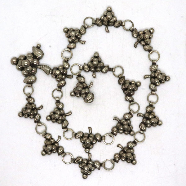 Vintage Mexican Sterling Silver Grape Bunch Chainlink Belt