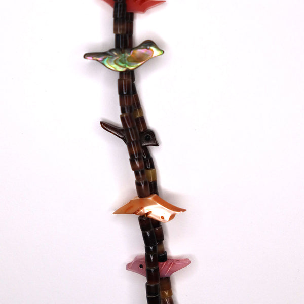 Vintage Native American Zuni Two-Strand Bird Fetish Necklace