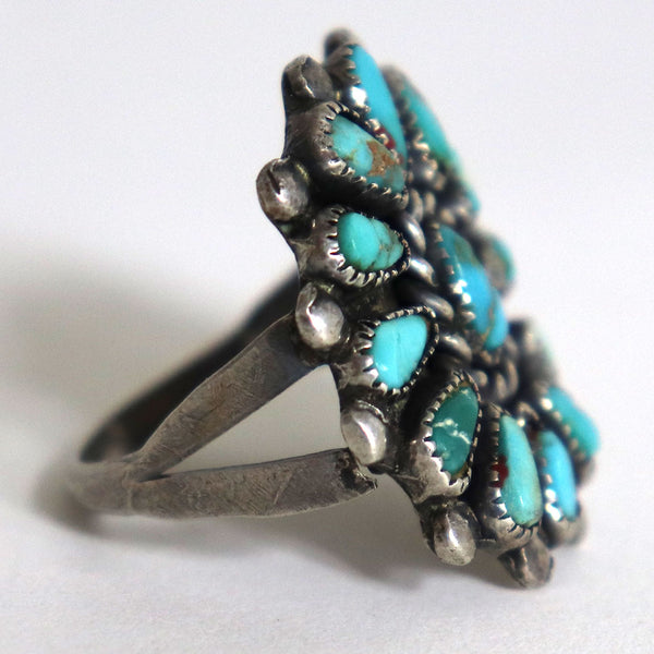 Vintage Native American Southwest Sterling Silver and Turquoise Ring