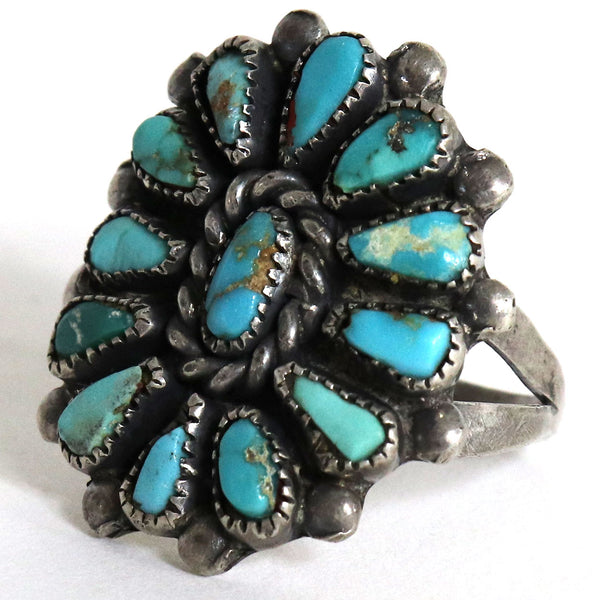 Vintage Native American Southwest Sterling Silver and Turquoise Ring