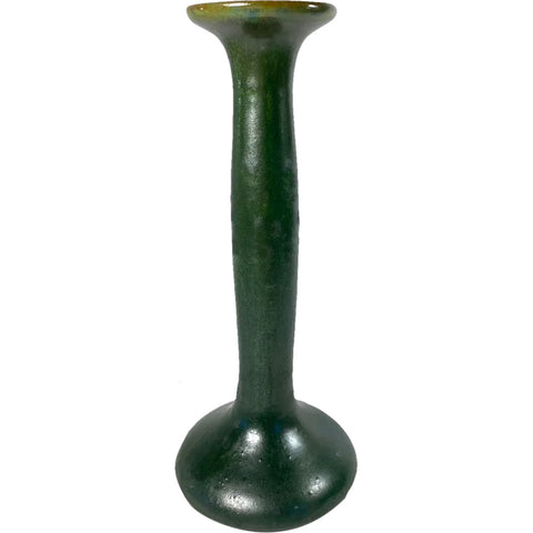 American Fulper Arts and Crafts Pottery Green Candlestick (Restored)