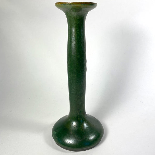 American Fulper Arts and Crafts Pottery Green Candlestick (Restored)