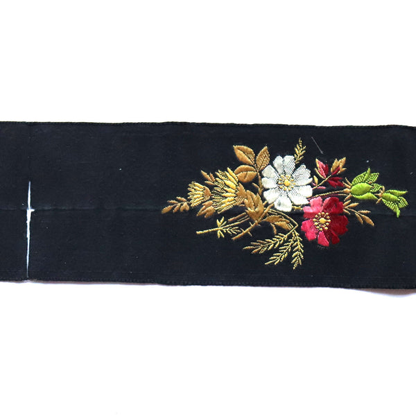 Three English Victorian Silver Embroidery Floral Silk Sashes