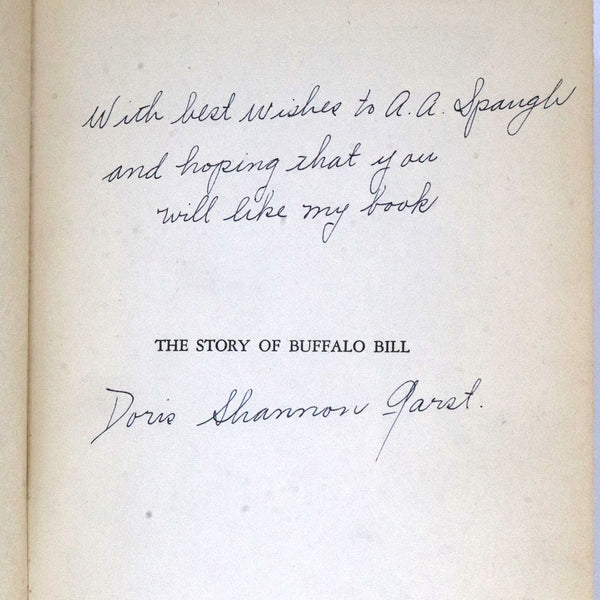 First Edition Signed Book: The Story of Buffalo Bill by Shannon Garst