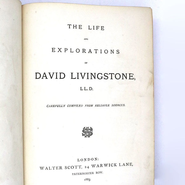 English Victorian Book: The Life and Explorations of David Livingstone LL.D
