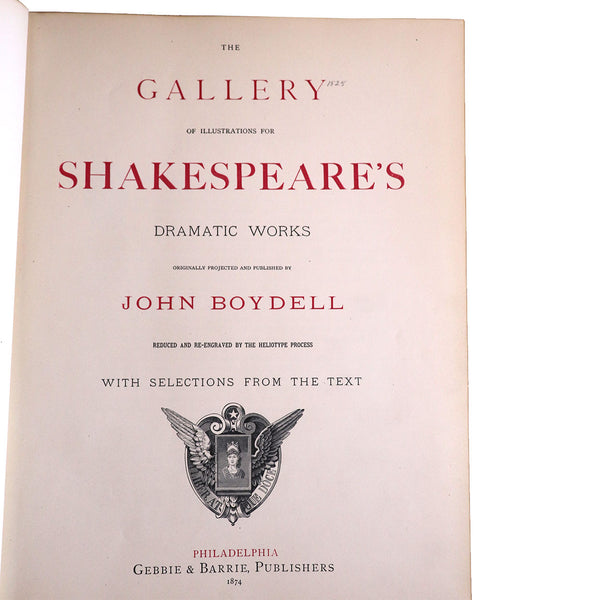 Book: The Gallery of Illustrations for Shakespeare's Dramatic Works by ...
