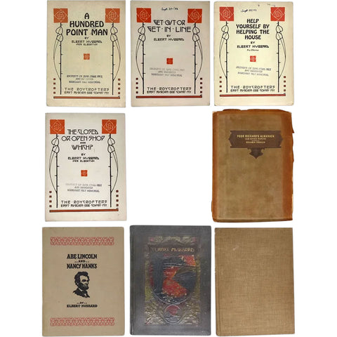 Eight American Roycrofters Books, Pamphlets by Elbert Hubbard and Felix Shay