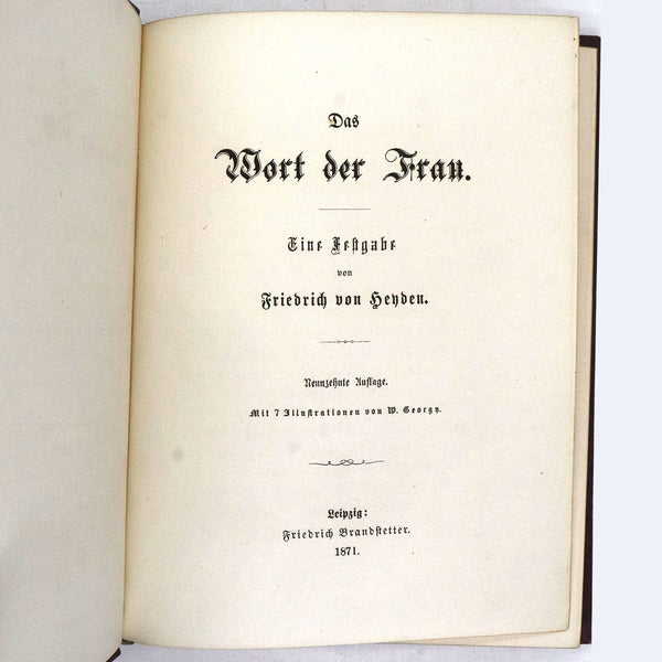 German Book: Das Wort der Frau by Friedrich von Heyden