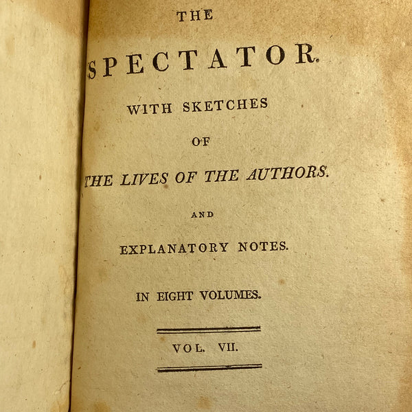 Set of Four Leather Books: The Spectator by Joseph Addison & Richard Steele
