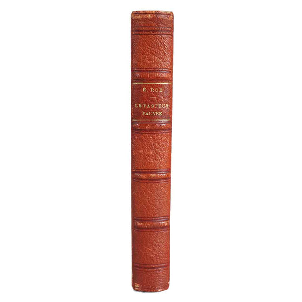 French Leather Bound Book: Le Pasteur Pauvre by Edouard Rod