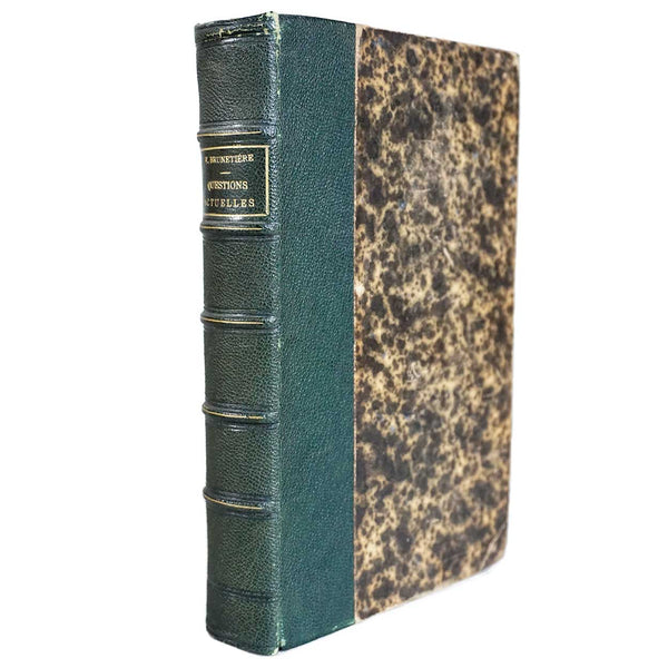 French Leather Bound Book: Questions Actuelles by Ferdinand Brunetiere