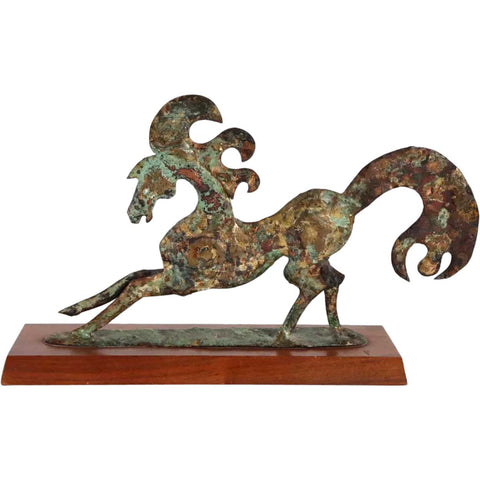 BILL LETT Brutalist Style Patinated Bronze Sculpture, Horse Statue