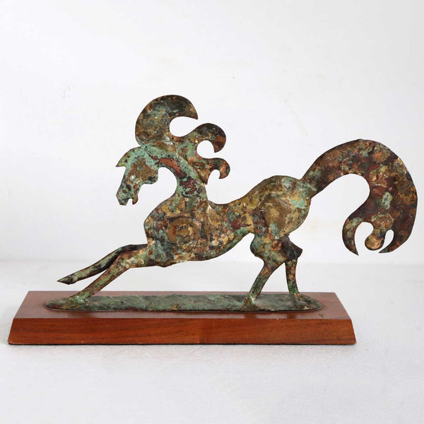 BILL LETT Brutalist Style Patinated Bronze Sculpture, Horse Statue