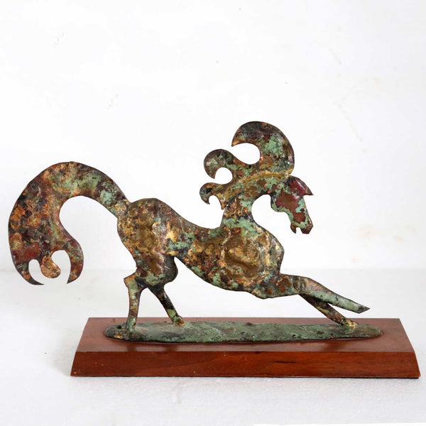 BILL LETT Brutalist Style Patinated Bronze Sculpture, Horse Statue